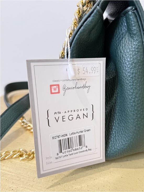 Jen & Co Vegan Leather Crossbody Bag Green Gold Chain NWT - Picture 11 of 11